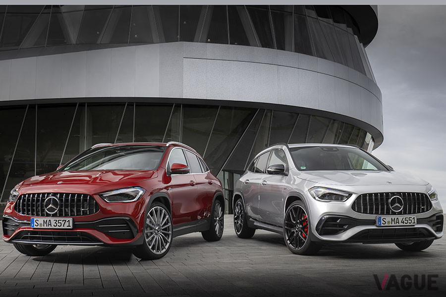 メルセデスAMG「GLA45S 4マティック＋」（写真右）と「GLA35 4マティック」（左）