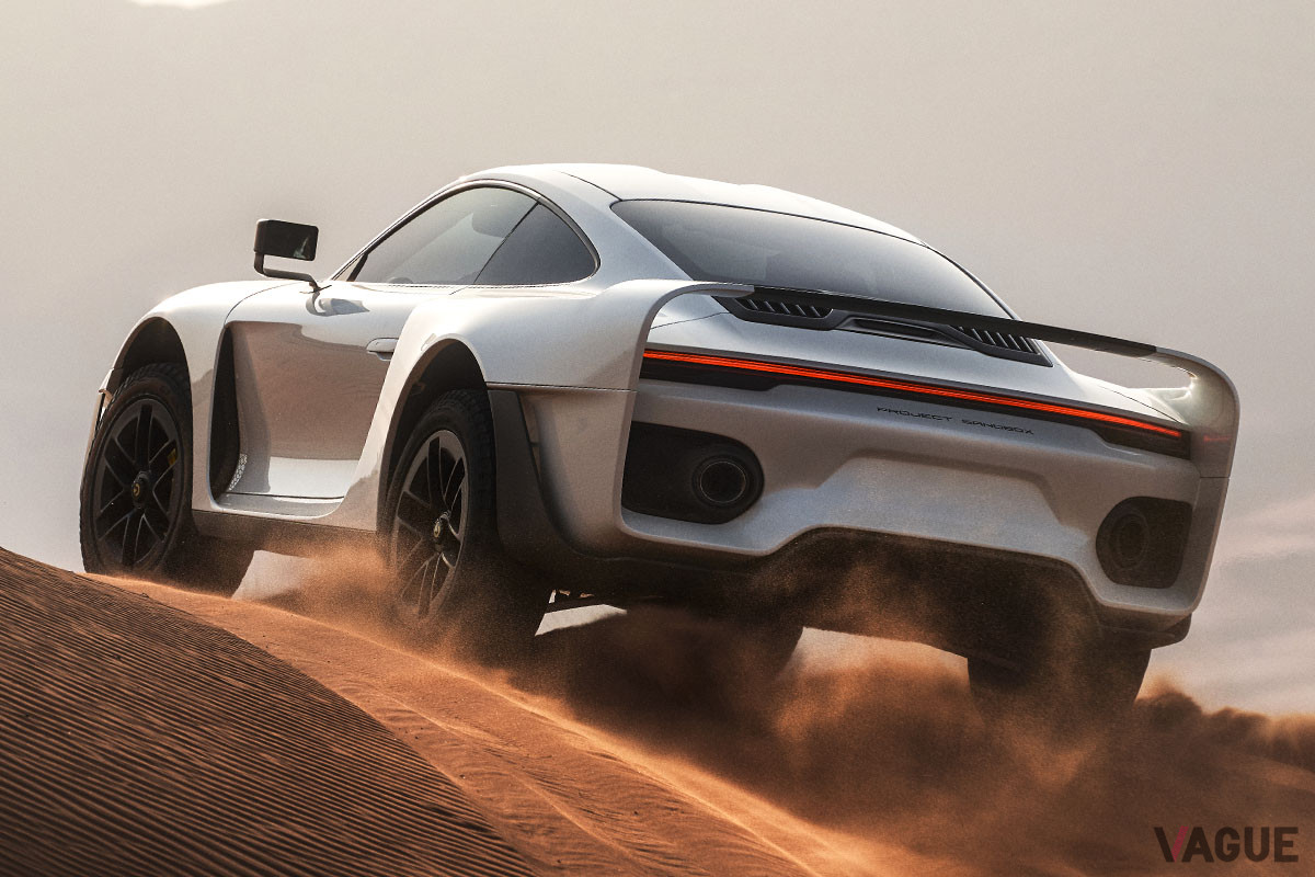 「959」のラリーカーを彷彿とさせるリアビュー