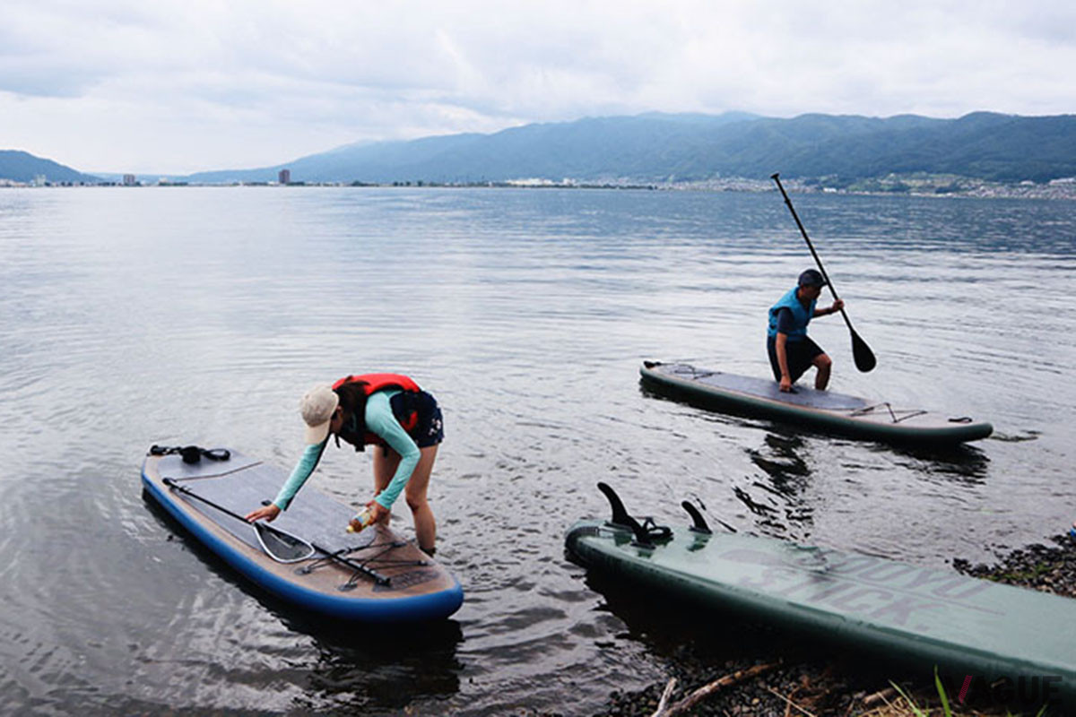 湖を中心にSUPで遊ぶことが多い
