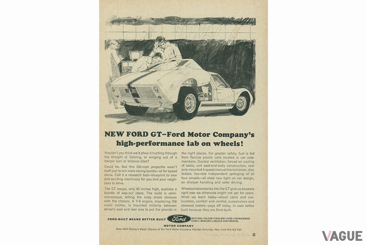 1960年代の「フォードGT」を使ったフォードの広告