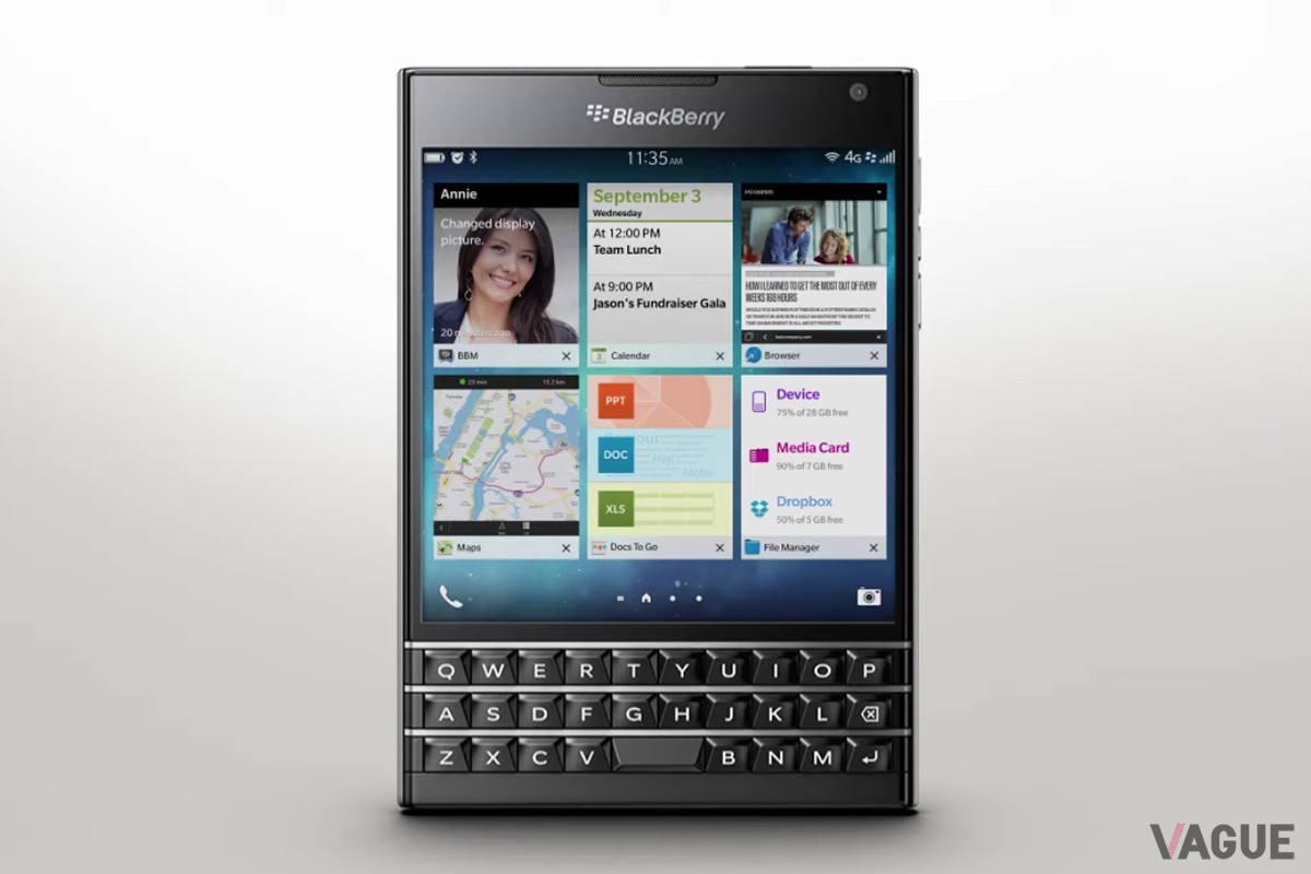 ブラックベリーOSが搭載されたスマートフォン。アンドロイドOS時代には専用のセキュリティアプリがインストールされていた（C）BlackBerry