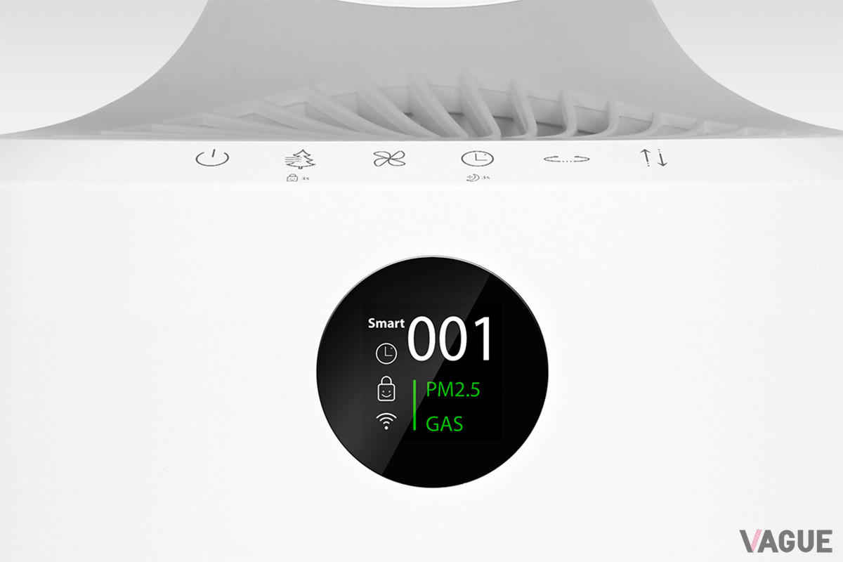 空気質センサーとガスセンサーがチェックした空気の状態をリアルタイムでLCDディスプレイに表示