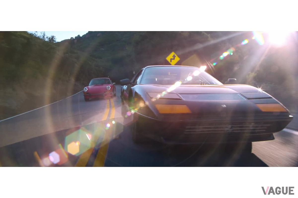 峠を競うように疾走するフェラーリ「512BB」とポルシェ「911T」（C）Youtube（Calvin Harris）