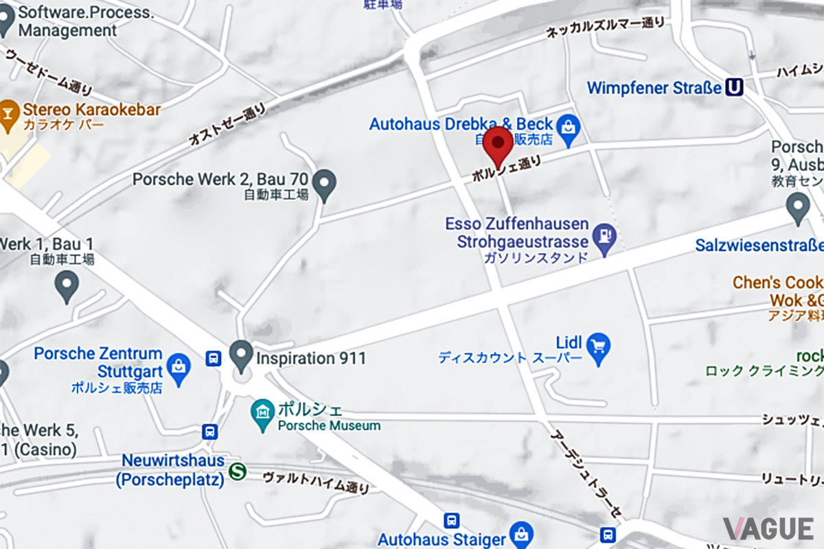 本国ドイツにある「ポルシェ通り」（C）Google Map