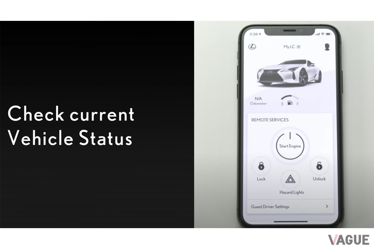 レクサスアプリには車の状況を確認する機能も搭載されている（C）Toyota Motor Sales, U.S.A., Inc.