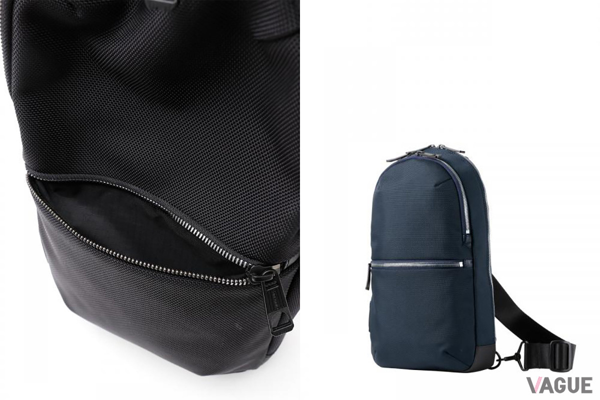 コンパクトながら豊富な収納ポケットを備える「スリング」は、長距離移動時のサブバッグとしても有効