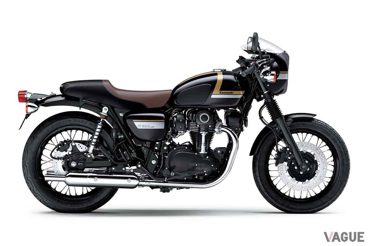 「W800 CAFE」メタリックディアブロブラック×メタリックフラットスパークブラック