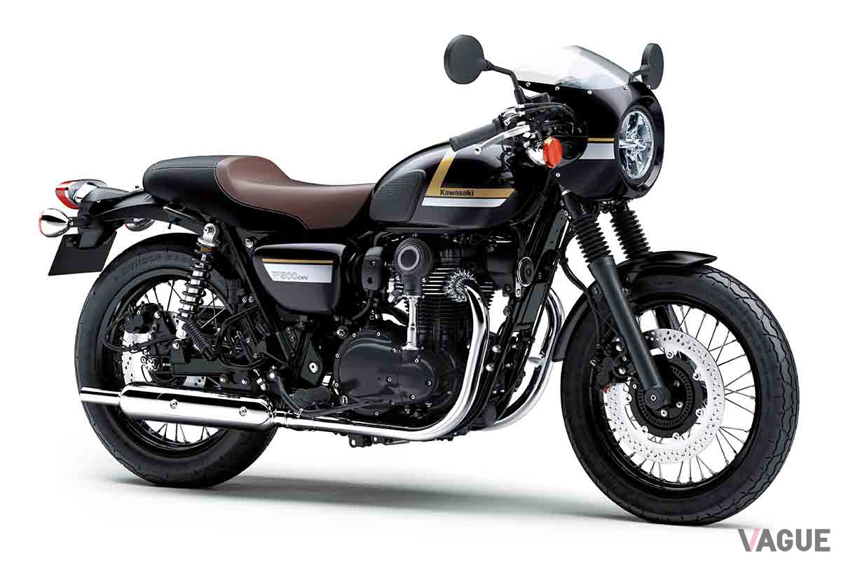 「W800 CAFE」メタリックディアブロブラック×メタリックフラットスパークブラック