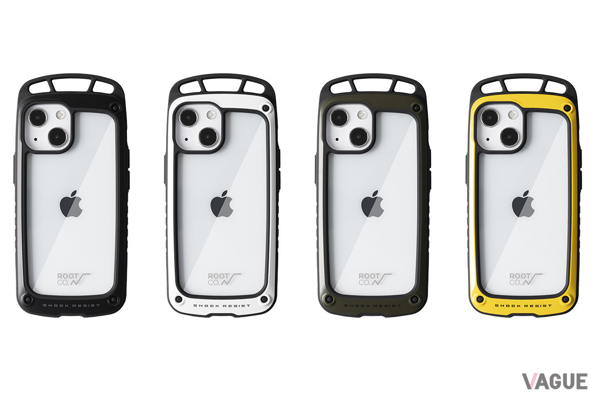 iPhoneのデザインを活かすバンパータイプのデザインが魅力。カラーはマットのブラック、ホワイト、カーキと、グロスのイエローを用意する