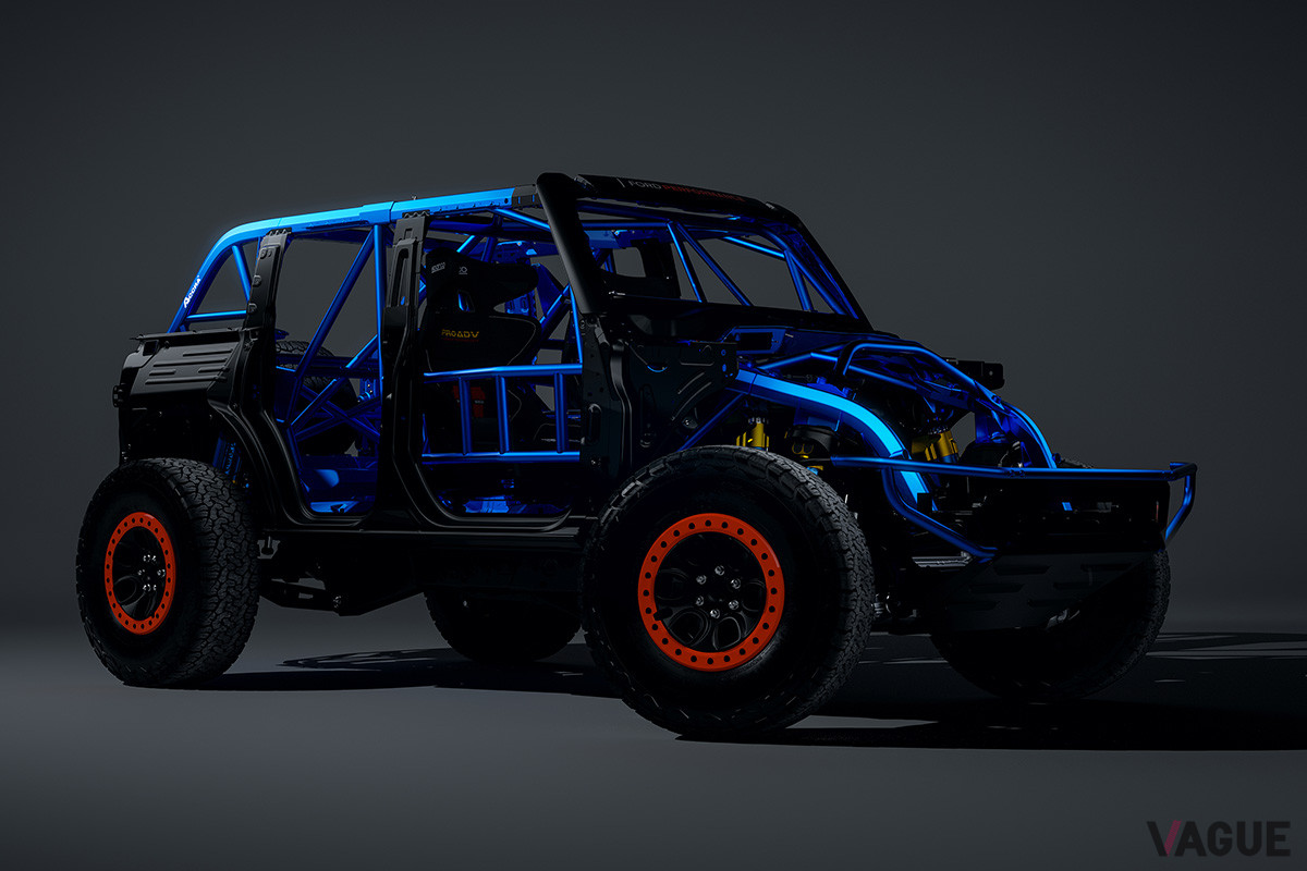 ボディ剛性は、広範な解析シミュレーションによるシャシフレームの最適化と、ロールケージによって確保されている