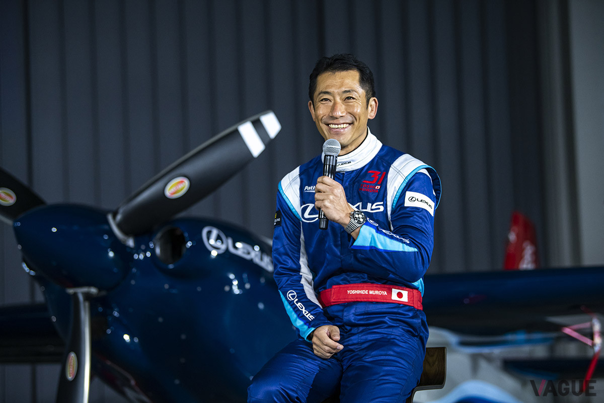 今回のパートナーシップを報告する室屋義秀選手（C）Lexus Pathfinder Air Racing／Suguru Saito