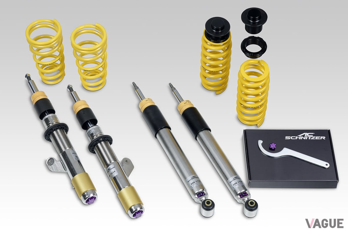 KWと共同開発した車高調整式のサスペンション