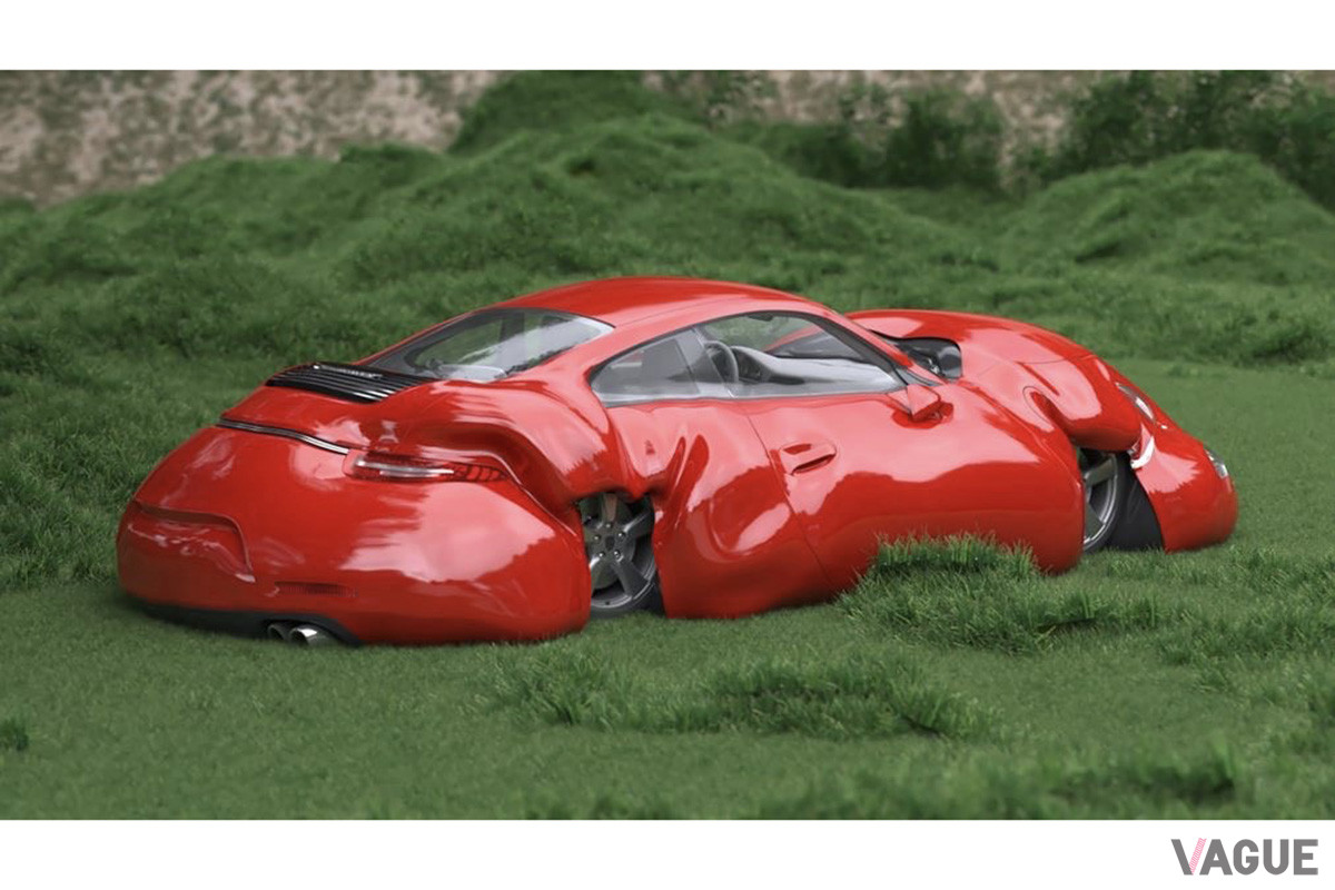 オーストリアの彫刻家エルヴィン・ヴルム氏による作品。彼のFat彫刻コレクション20周年を記念し、自身初のNFT作品として制作された（C）Porsche