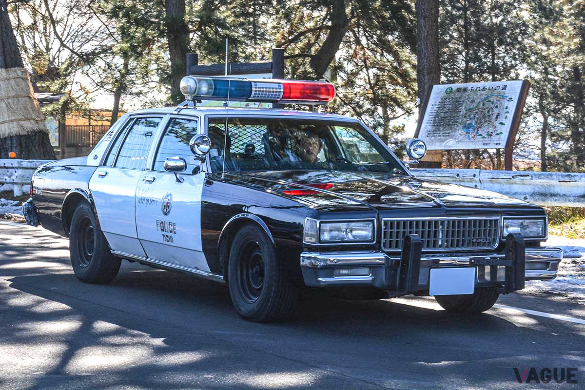 東京近辺のイベントでは名物となっている、シボレー「カプリス」のパトカー仕様