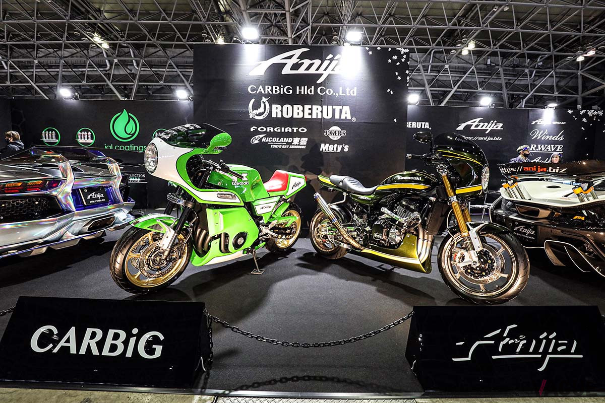 今回展示していたZ900RSカフェレーサーは、スーパーカーオーナーの間で好評で購入者が増えているという