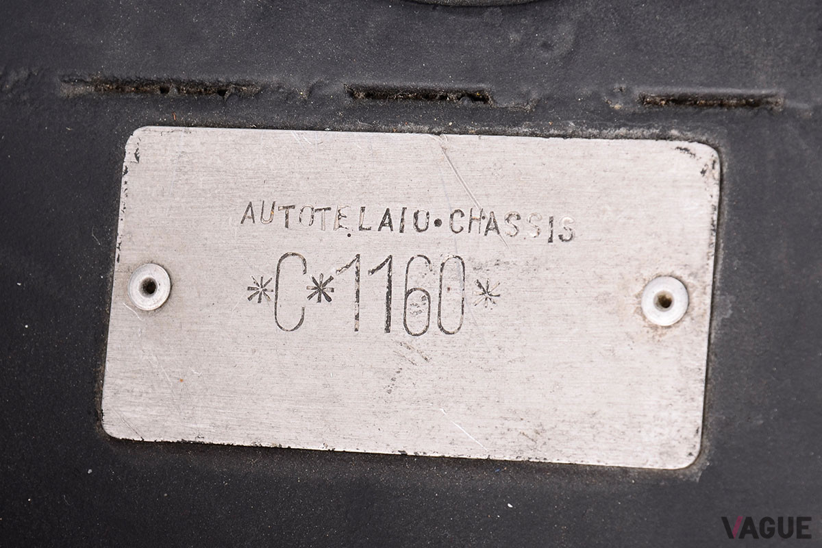 ストラトスのシャシナンバーは、C／1160。ちなみにエンジンナンバーは818540 2126となる（C）2011 Courtesy of RM Auctions