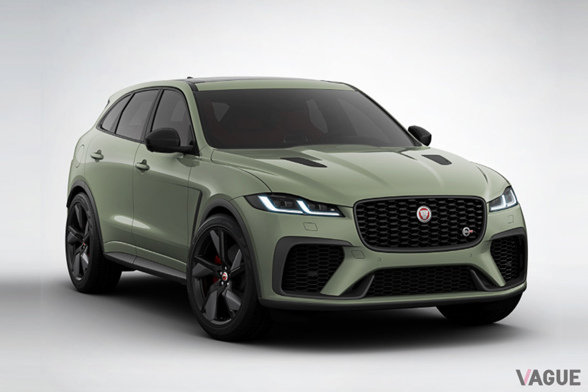 ボディカラーがアボガドの「F-PACE SVR JAPAN SV EDITION」