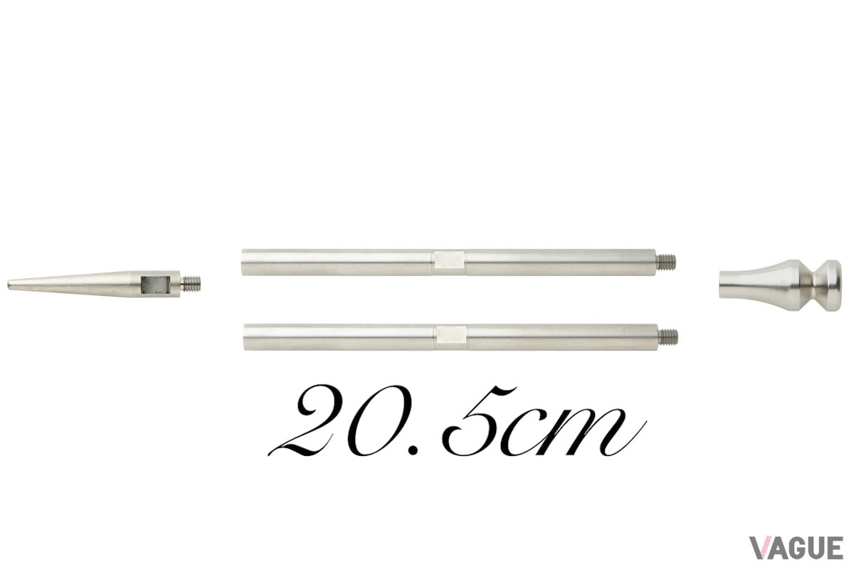 44.5cmのペグを手に入れれば、3段階に長さを変えられる。シャフトは共通なので、20.5cmや32.5cmのペグを購入して後から伸ばすことも可能だ