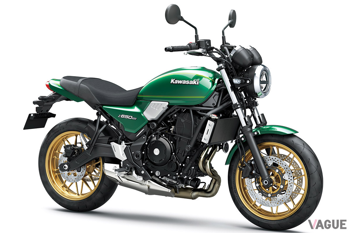 カワサキのバイクであることの象徴ともいえる、キャンディエメラルドグリーンのカラーリングが鮮やか