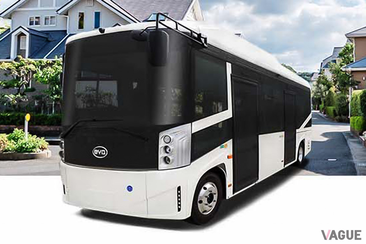 日本で採用されている電動バス。写真は全長7mの小型モデル「J6」で、全長9mの中型モデル「K7」や全長10.5mの大型モデル「K8」も導入されている（C）比亜迪汽車
