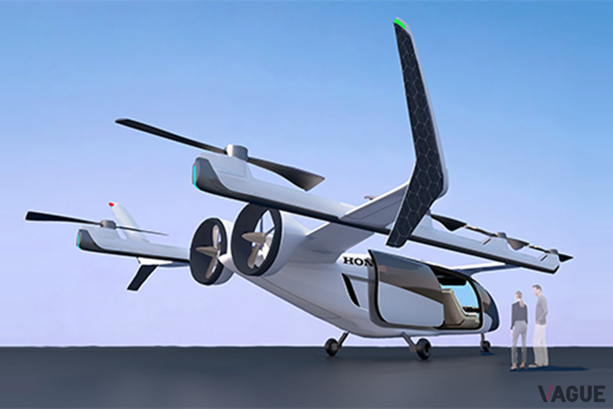 ホンダのeVTOLは、プロペラが大きく、むき出しの構造。ドアは、航空機というよりはヘリコプターに近いスライド式を採用する（C）本田技研工業