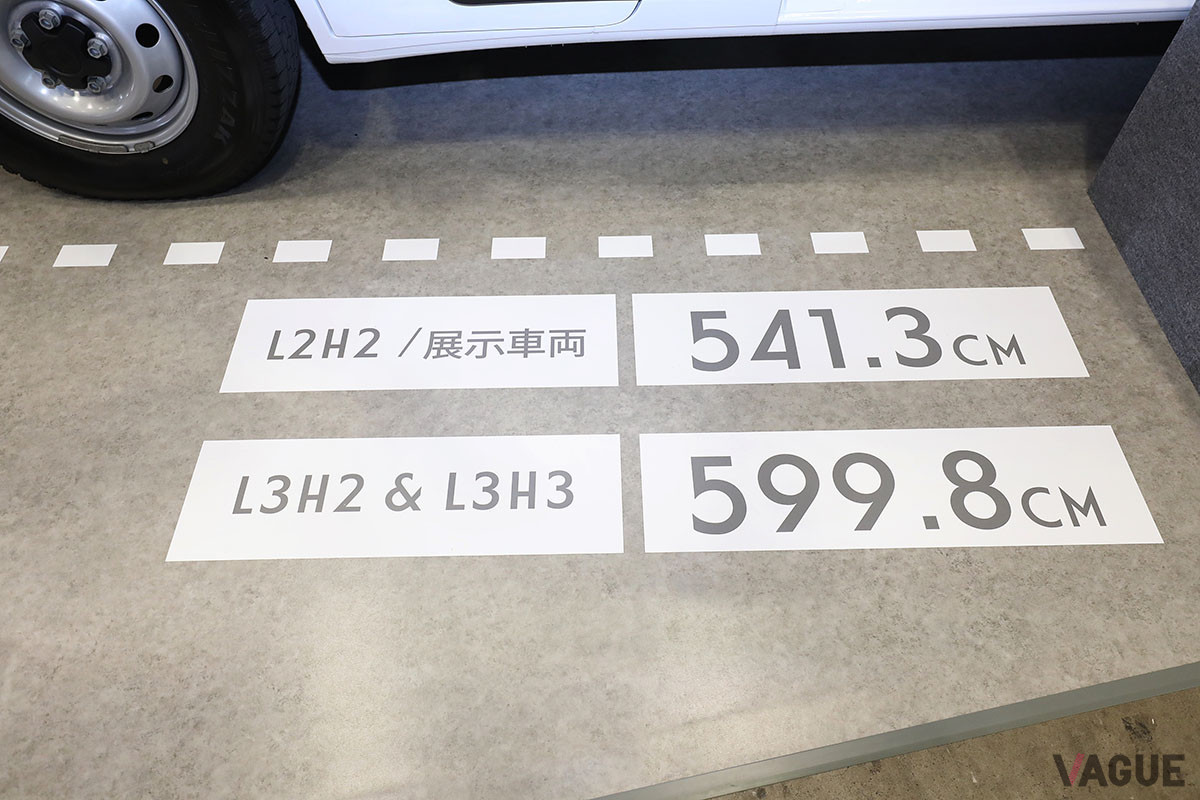 デュカトの全長は、5413mmとロングホイール版の5998mmの2タイプ