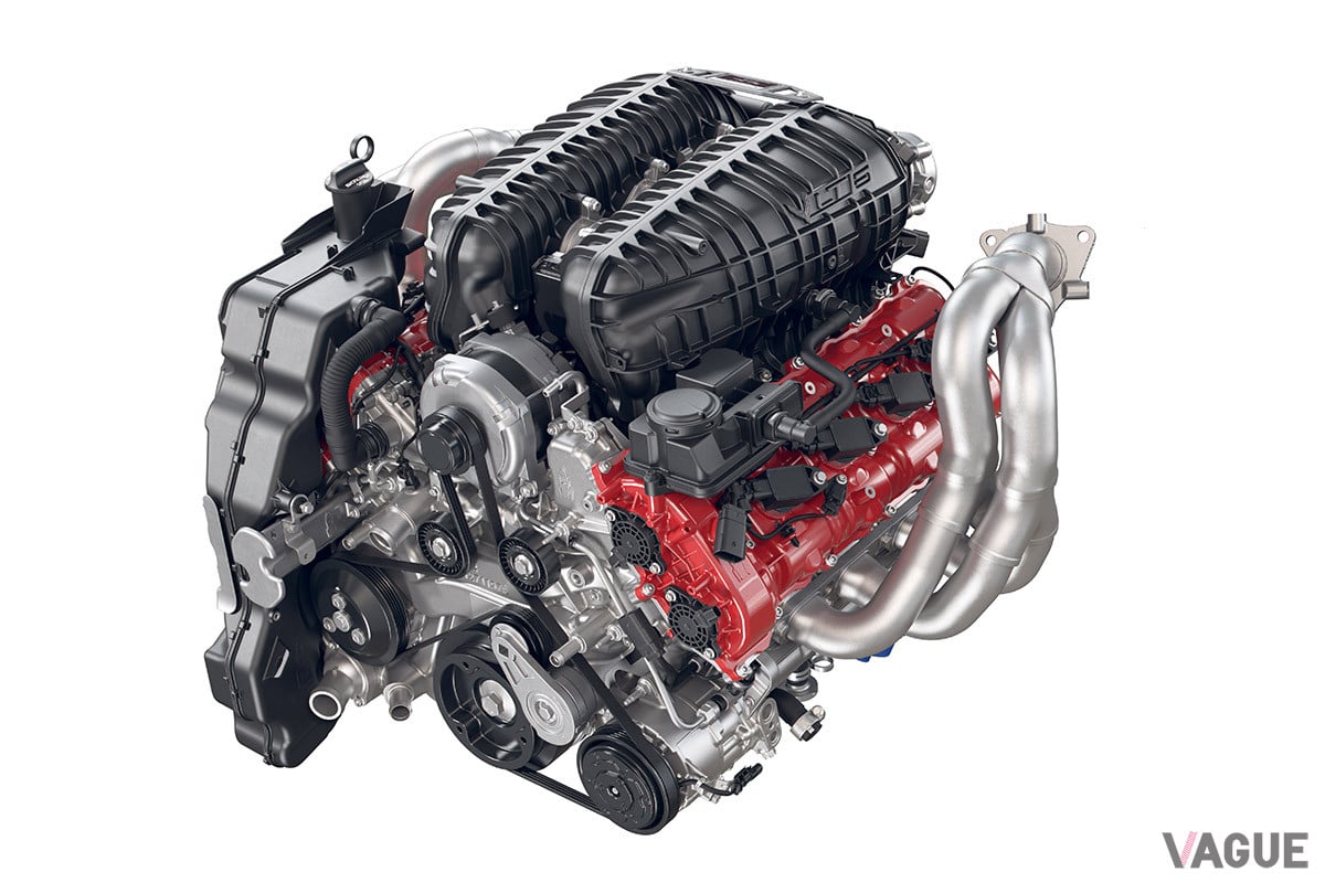 「コルベットZ06」に搭載されるフラットプレーンクランク採用のV8エンジン。排気量5リッターの自然吸気で、670psを誇る。史上最強の自然吸気V8になるともいわれている（C）General Motors