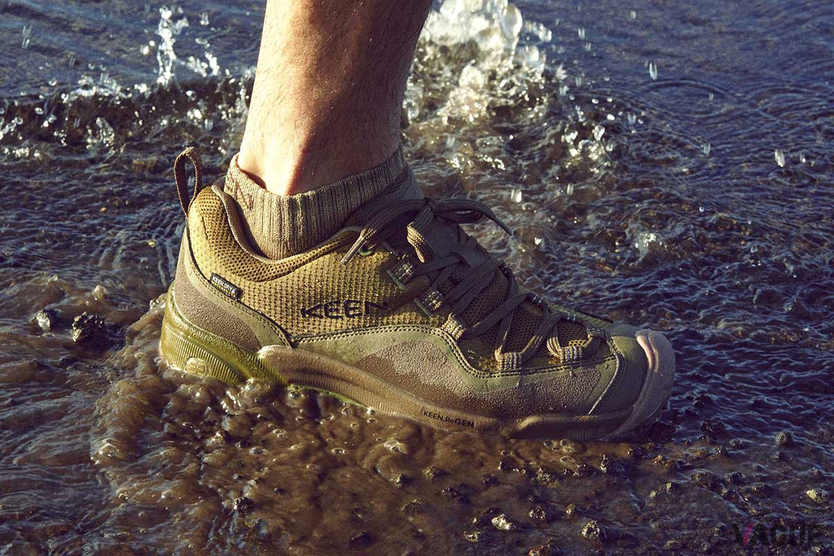 防水パフォーマンスシューズ「WASATCH CREST WP」は、悪天候などに対応する防水透湿素材“KEEN.DRY”を搭載