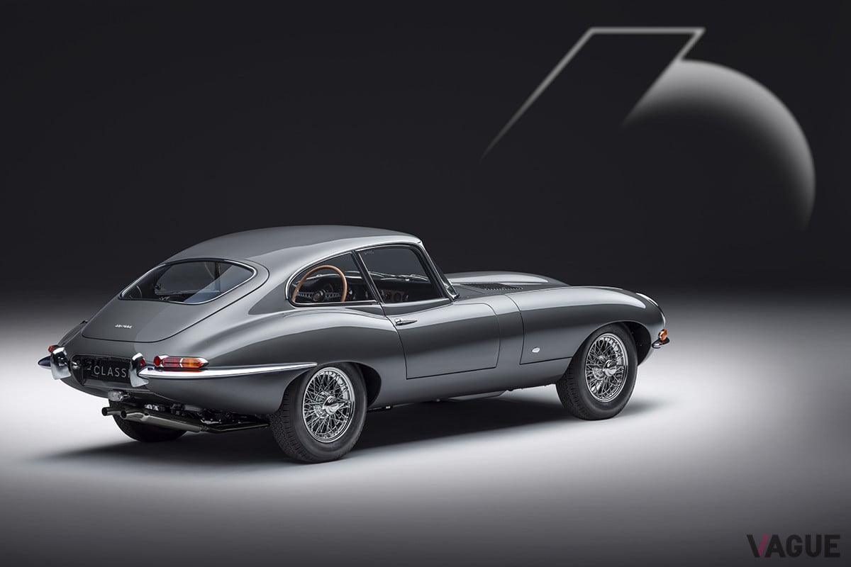 ジャガー「Eタイプ60コレクション」のクーペのオリジナル車は、オパールセント・ガンメタル・グレーのボディカラーだ