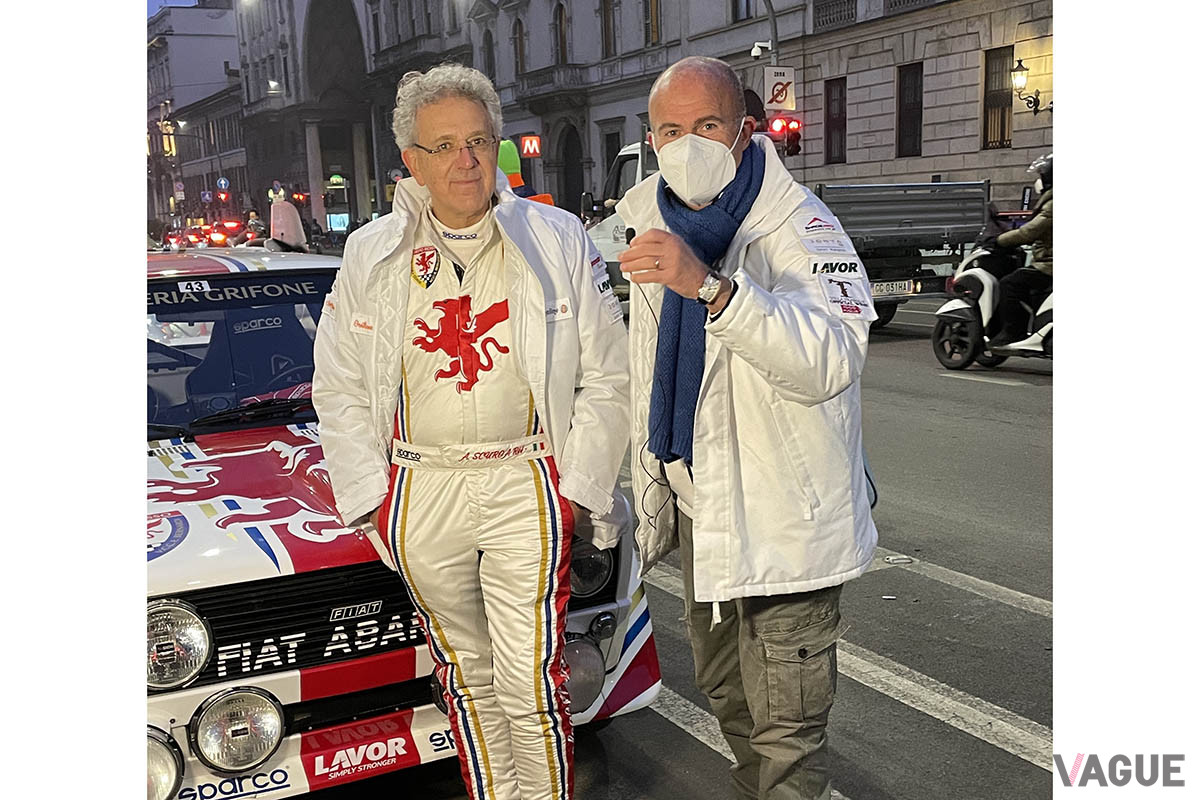 エルマンノ（右Adrenaline24h）からインタヴューを受けるASI会長（左）アルベルト・スクーロ氏（C）野口祐子