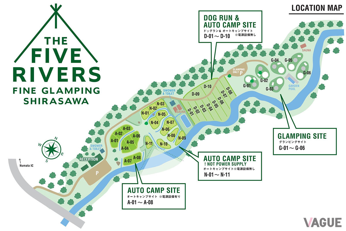 キャンプエリアは全部で29サイトあり、すべてがオートキャンプサイト仕様。うち10のサイトは、最大320平米という関東最大級のドッグランつきだ