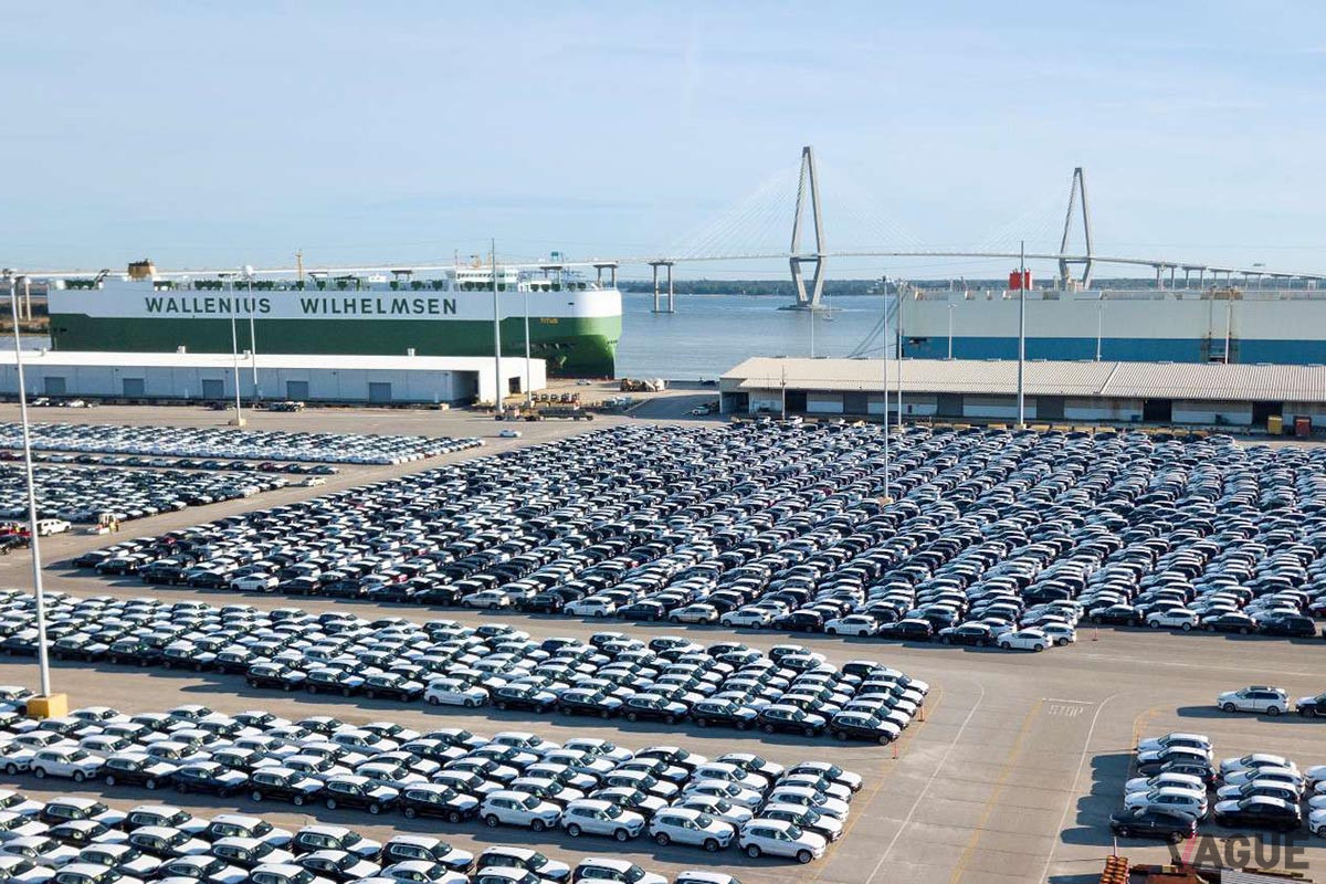 スパータンバーグ工場で生産されたBMW車は、サウスカロライナ州のチャールストン港を含む6つの港から世界中に輸出される（C）BMW AG