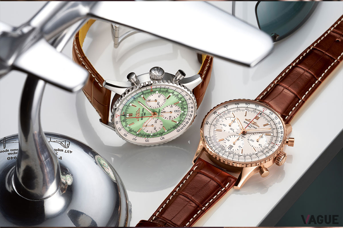 ダイヤル、ストラップともに明るいカラーで軽快に（ケース径41mm、各105万500円）