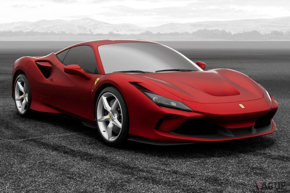 「F8トリブート」に「ロッソF1-75オパコ」を適用させたコンフィギュレーターのイメージ（C）Ferrari NV