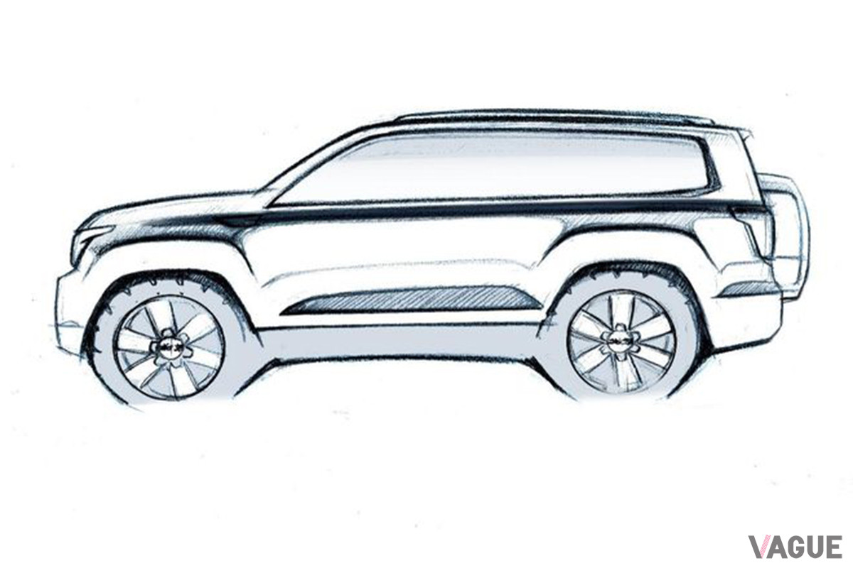 「BJ60」のスケッチ。高い車高に大径タイヤを装着した本気度の高いデザインだ（C）北京汽車