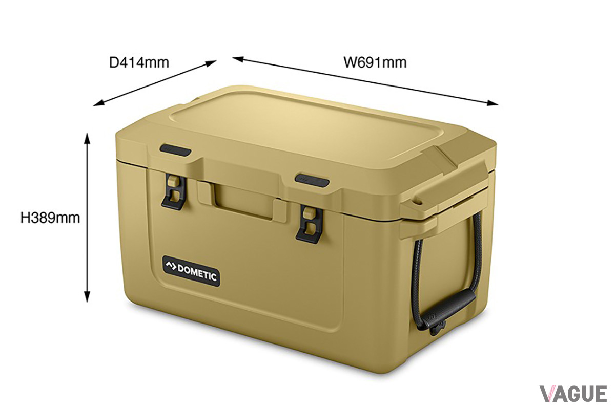 「パトロール アイスボックス35L」はマンゴーソルベとオーシャン、スレートに、新色オリーブオイルが追加された。コンテナボックスやチェアなどオリーブ色好きのキャンパーは多く、統一感のあるサイトを作れるようになったのがうれしい