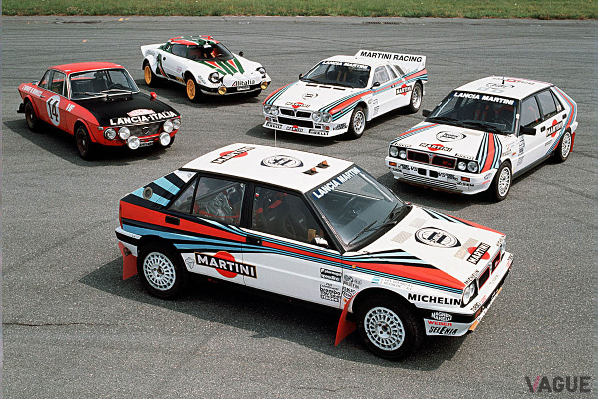 WRCの歴代王者を従えるグループA仕様のランチア・デルタHFインテグラーレ