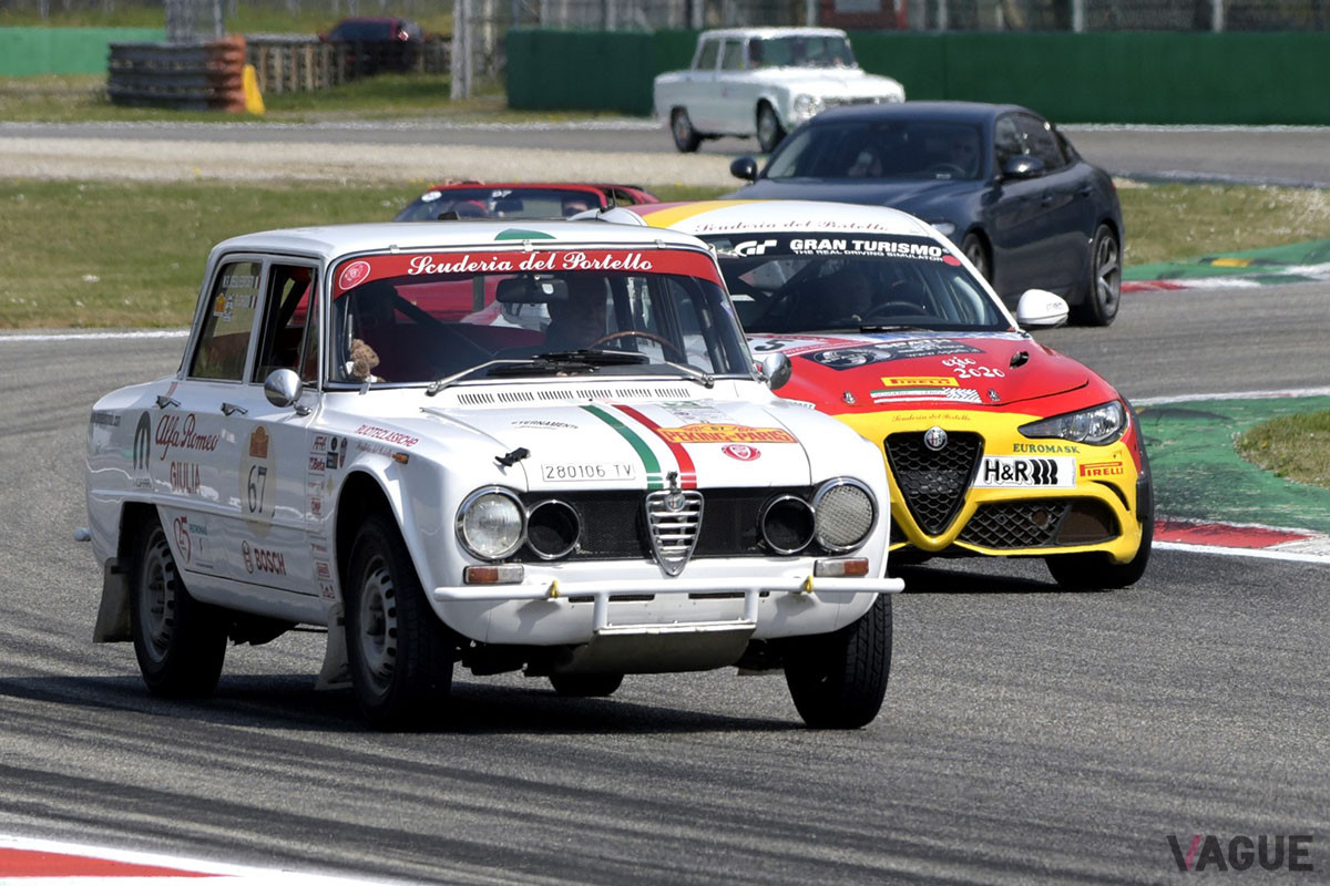 モンツァ・サーキットにて、新旧ジュリアが走った（C）Scuderia del Portello