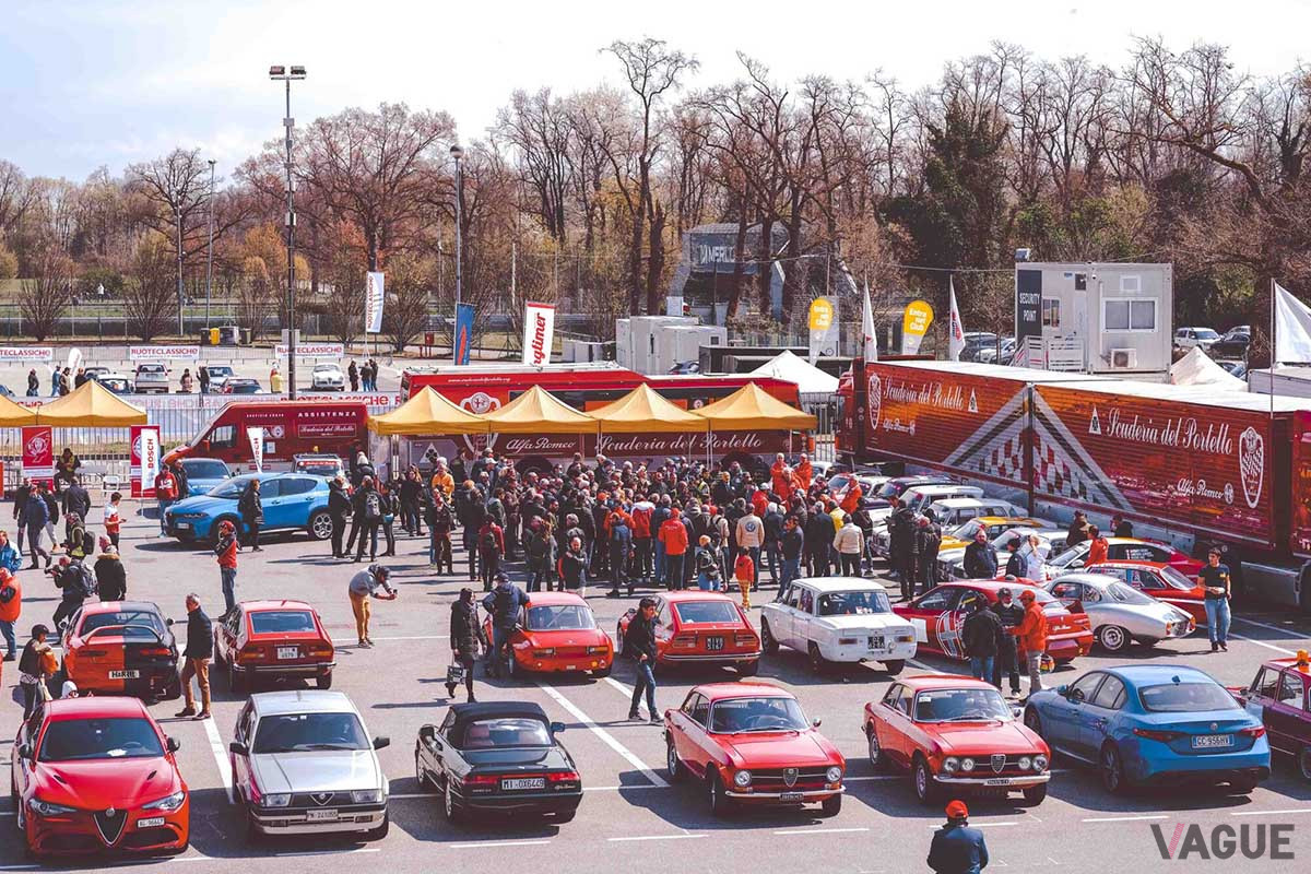 モンツァ・サーキットにて。たくさんのアルファ ロメオ、大勢のアルフィスタ（C）Scuderia del Portello