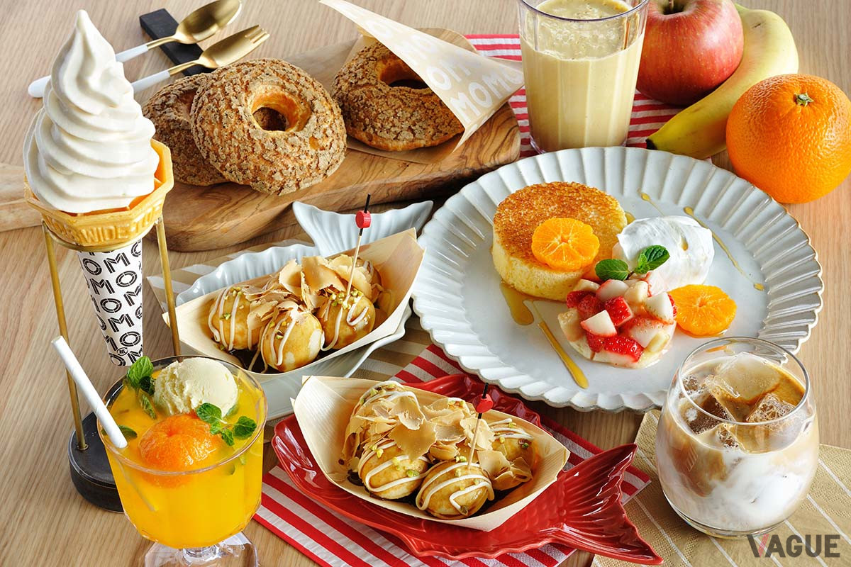 1日を通じて利用できる「OMOカフェ&バル」では、大阪の喫茶店文化が育んだミックスジュースを使ったソフトクリームやたこ焼きなどが提供される