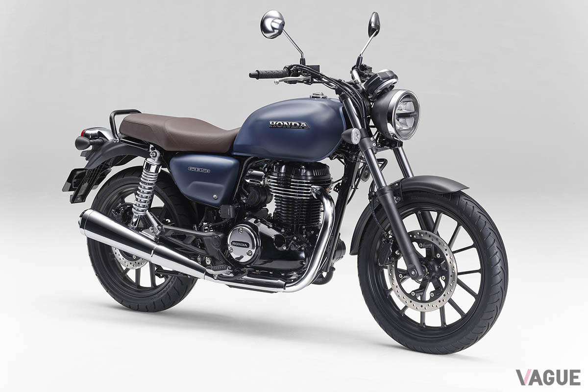 マットジーンズブルーメタリックに塗られた「GB350」