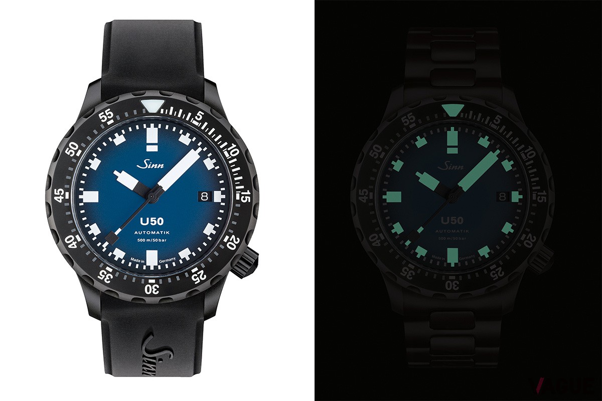 「スーパールミノバで暗所での高い視認性を確保しています。針やインデックスはフレームレスなので夜光面積が広く、日中でも暗所でも変わらず高い視認性を発揮します」（ホッタ・加藤氏）