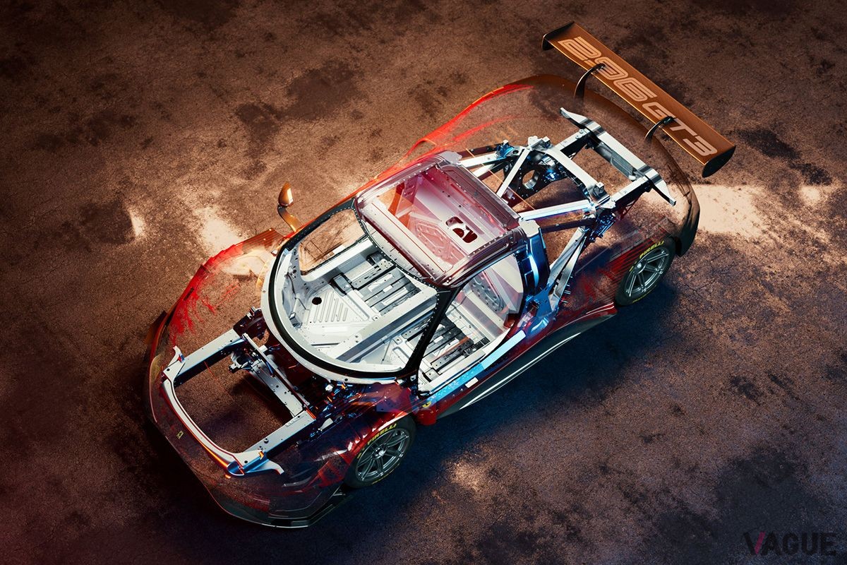 フェラーリ新型「296GT3」のシャシ