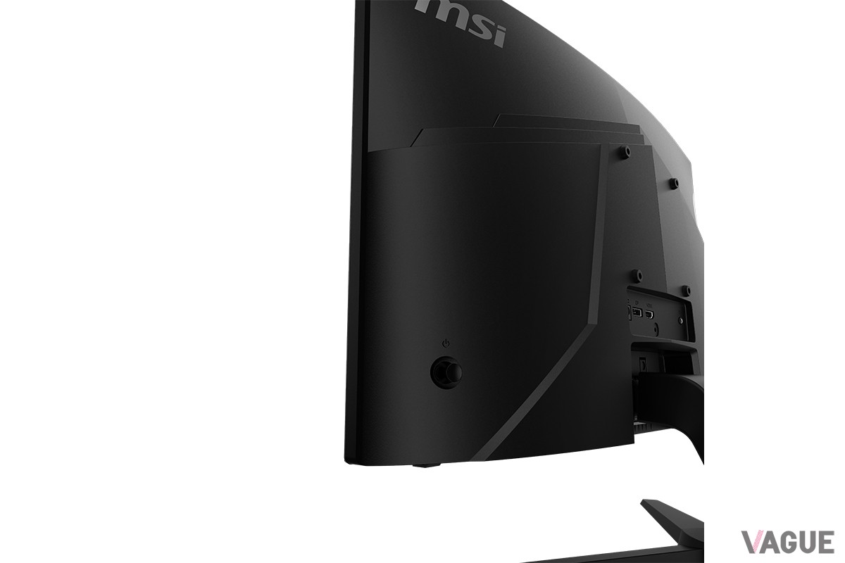 右奥の背面に搭載されたジョイスティックで、OSD（オンスクリーンディスプレイ）のメニューを操作可能