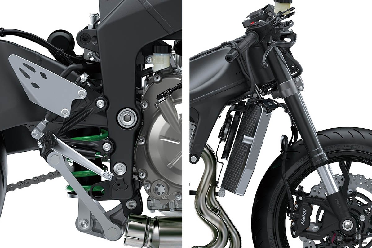 スーパーバイク世界選手権を戦う「Ninja ZX-10RR」をイメージした新グラフィックが印象的な2023年仕様の「Ninja ZX-6R KRTエディション」