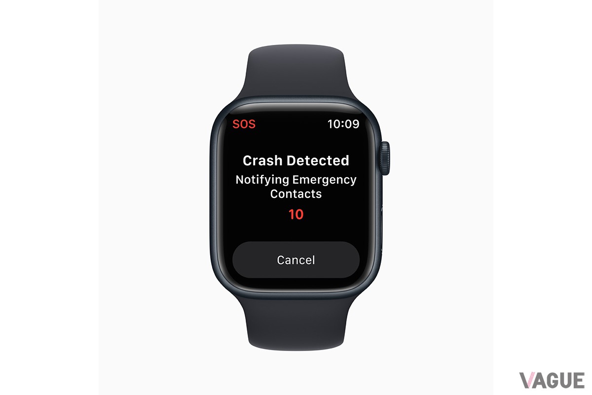 衝突事故検出は、加速度センサーとジャイロスコープを活用して、自動車での衝突事故を検出して通知を届けたのち、10秒のカウントダウン後にユーザーの反応がない場合は緊急通報サービスに電話をかけるというものだ。Apple Watch Ultra/8/SEともに同機能をサポートする
