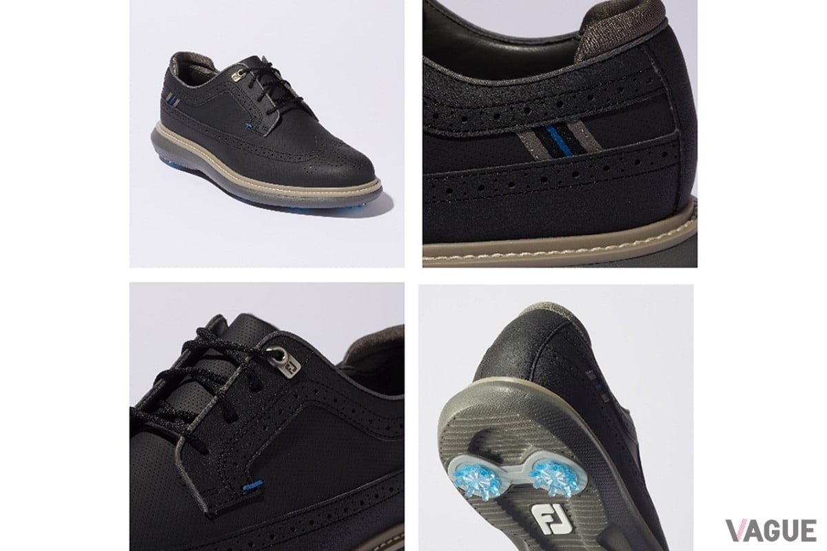 ゴルフスタイルの足元を華やかに演出する品のあるウイングチップアッパーに、軽さとフィット感という優れた機能を融合させたFootJoyのゴルフスパイクシューズ「FJ TRADITIONS」