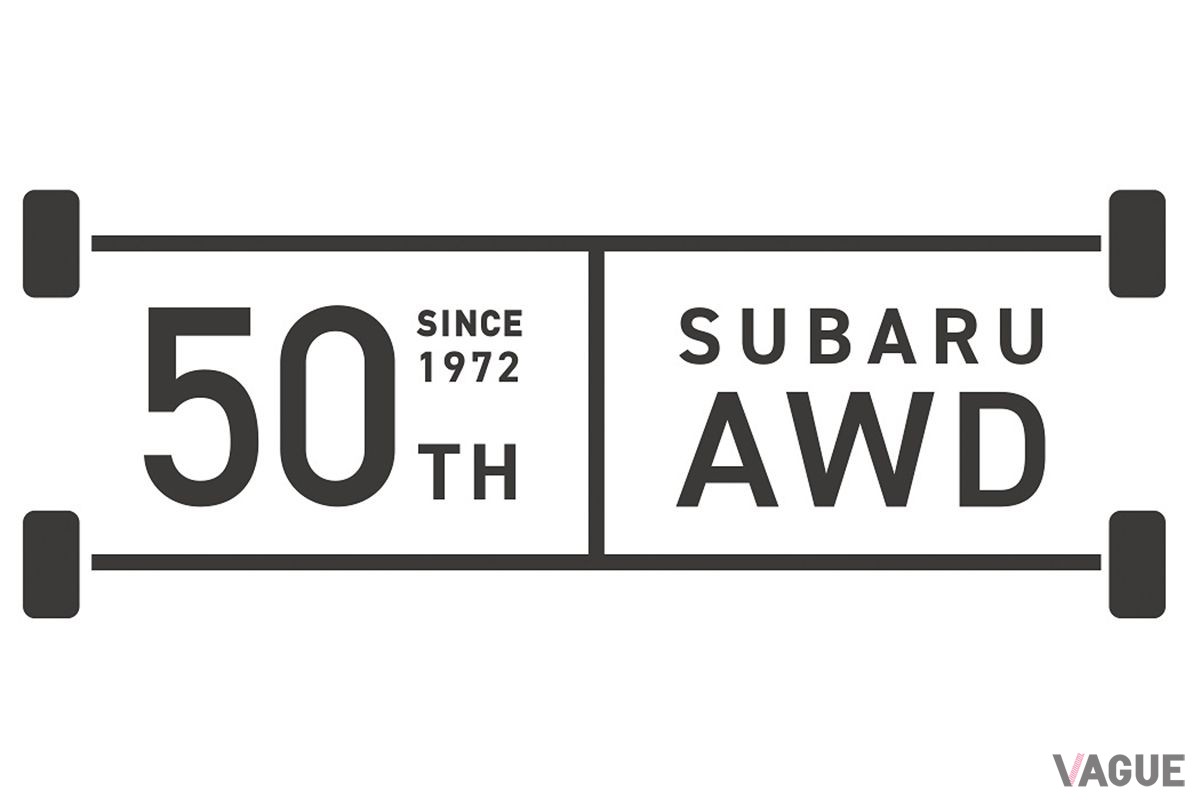 スバルAWD50周年記念のロゴ