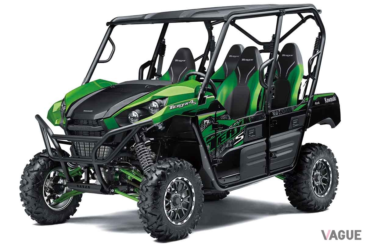 4名乗車が可能なカワサキ「TERYX4 S LE」は、広いトレッドやロングホイールベースで快適性と安定性も確保