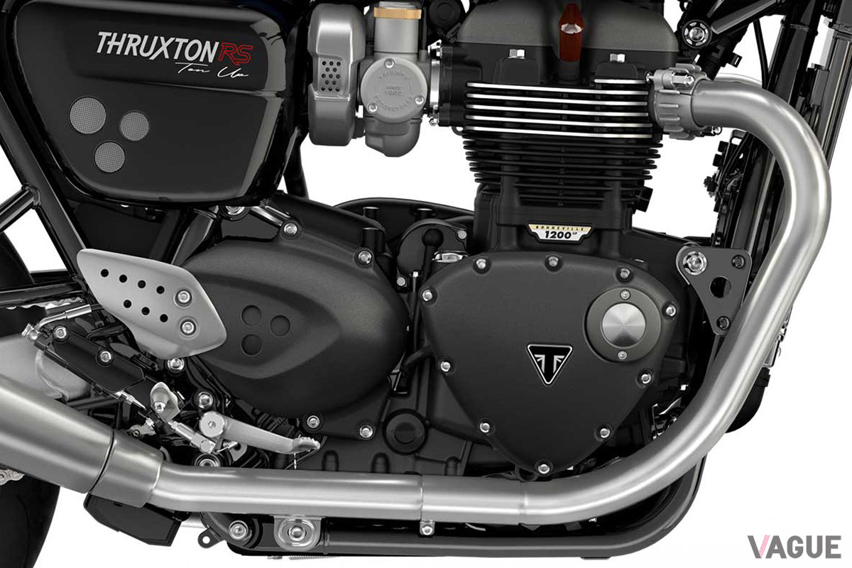 「Thruxton RS Ton Up Edition」のエンジンは水冷SOHC並列2気筒